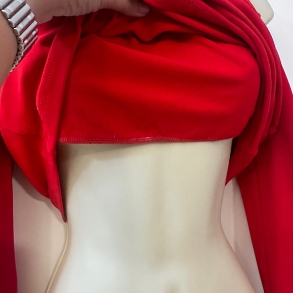 Susana Monaco Women’s Red Cut-Out Shoulder Dress, Size M - Long Sleeve - Picture 6 of 14